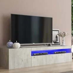 Mobile porta TV 155x37h cm 1 anta soggiorno cemento Light Small Gihome®
