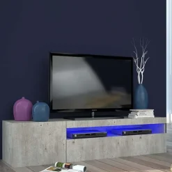 Mobile porta TV 155x37h cm 1 anta soggiorno cemento Light Small Gihome®