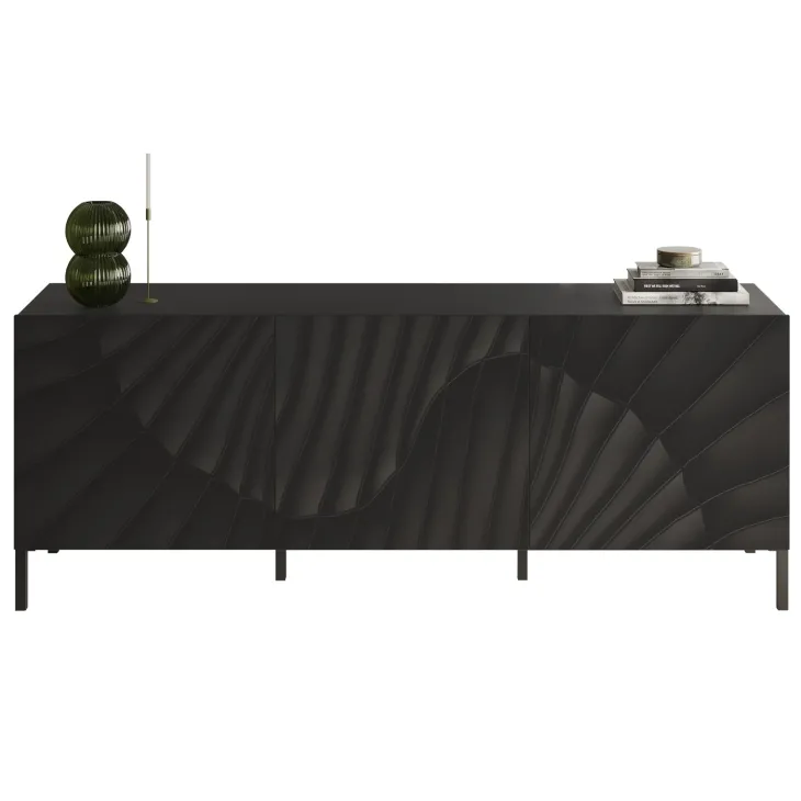 Mobile porta TV 181x69h cm 3 ante antracite frontali serigrafati Seira