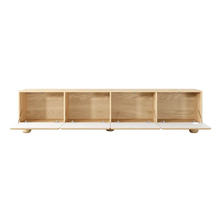 Mobile porta TV 200x47h cm 4 ante a ribalta soggiorno rovere chiaro Mellow