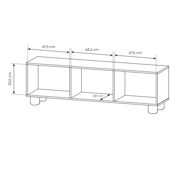 Mobile porta TV 150x47h cm 3 ante a ribalta soggiorno rovere chiaro Mellow