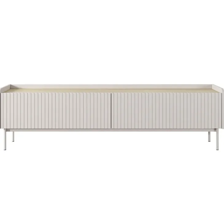 Mobile porta TV 153x50h cm 2 ante beige cannettato rovere Fioca