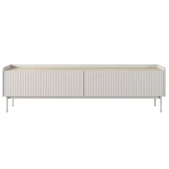 Mobile porta TV 181x50h cm 2 ante beige cannettato rovere Fioca