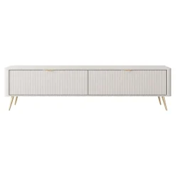 Mobile porta TV 200x51h cm 2 ante beige cannettato Ramis