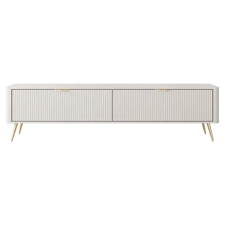 Mobile porta TV 200x51h cm 2 ante beige cannettato Ramis