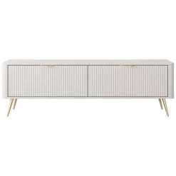 Mobile porta TV 163x51h cm 2 ante beige cannettato Ramis