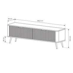 Mobile porta TV 163x51h cm 2 ante beige cannettato Ramis