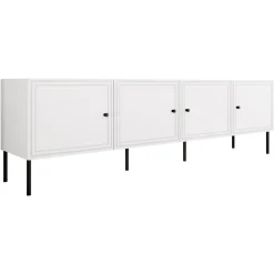 Mobile porta TV 201x60h cm 4 ante bianco opaco Stark