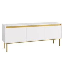 Mobile porta TV 150x60h cm 3 ante bianco oro Praga