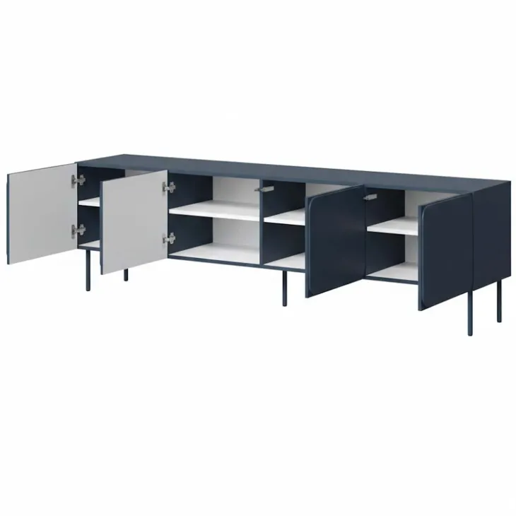 Mobile porta tv 200x61h cm 4 ante blu navy Maya