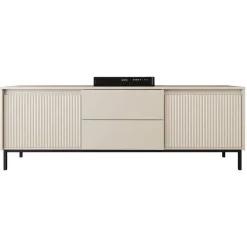 Mobile porta tv 174x60h cm 2 ante 2 cassetti cannettato beige Strike