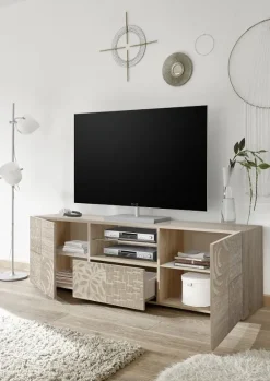 Mobile porta TV 181x57h cm 2 ante 1 cassetto soggiorno samoa Paradise