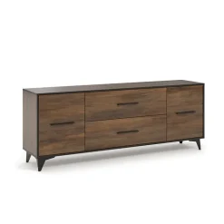 Mobile porta TV 179x68h cm 2 ante 2 cassetti noce Line