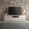 Mobile porta TV 211x58h cm 2 ante 1 cassetto rovere bianco frassinato Armonia