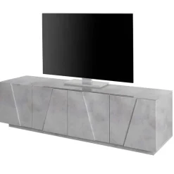 Mobile porta TV 163x46h cm 4 ante cemento Zenzero Gihome®