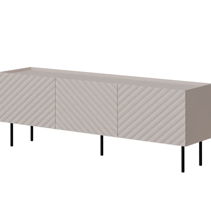 Mobile porta TV 166x59h cm 3 ante con frontali decorati beige Daniele