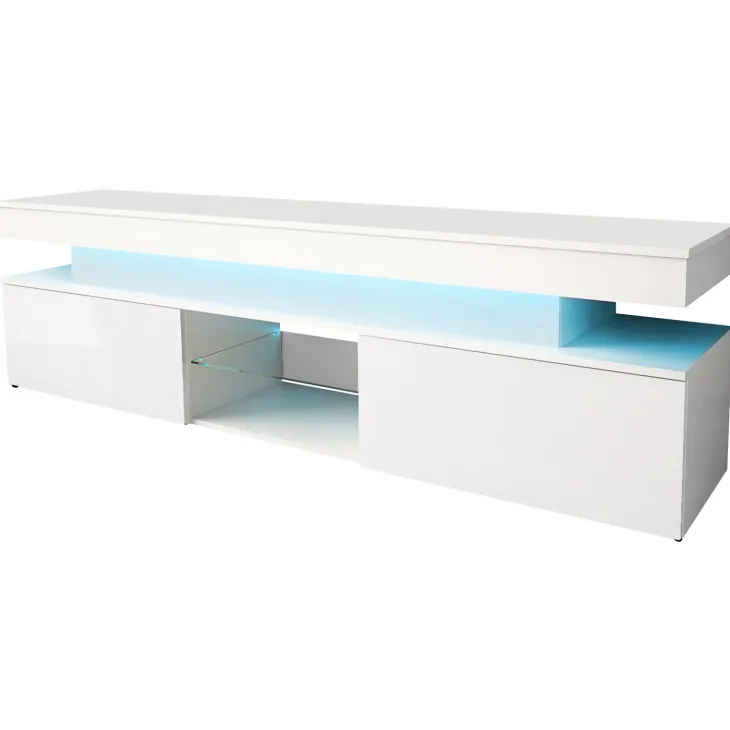 Mobile porta TV 190x54h cm 2 ante con LED bianco Lumus