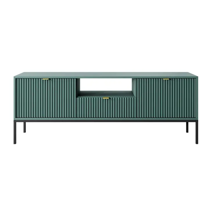 Mobile porta TV 154x56h cm 2 ante moderno soggiorno verde Alisa
