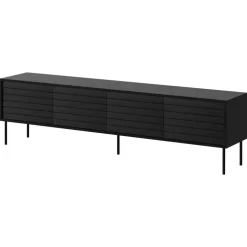 Mobile porta TV 200x60h cm 4 ante nero Wild