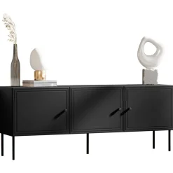 Mobile porta TV 151x60h cm 3 ante nero opaco Stark
