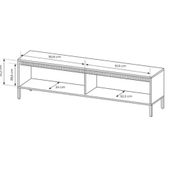Mobile porta TV 187x54h cm 2 ante nero opaco cannettato Ciar