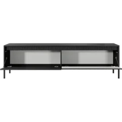 Mobile porta TV 187x54h cm 2 ante nero opaco cannettato Ciar