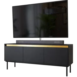 Mobile porta TV 150x60h cm 3 ante nero oro Praga