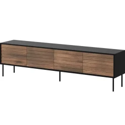 Mobile porta TV 200x60h cm 4 ante noce nero Wild