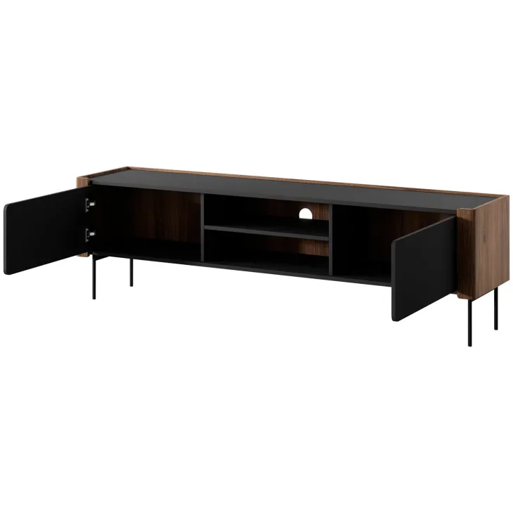Mobile porta tv 180x53h cm 2 ante noce nero Wrappy