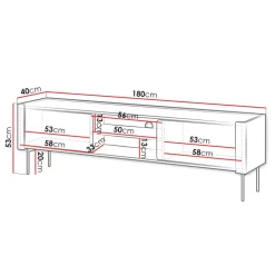 Mobile porta tv 180x53h cm 2 ante noce nero Wrappy