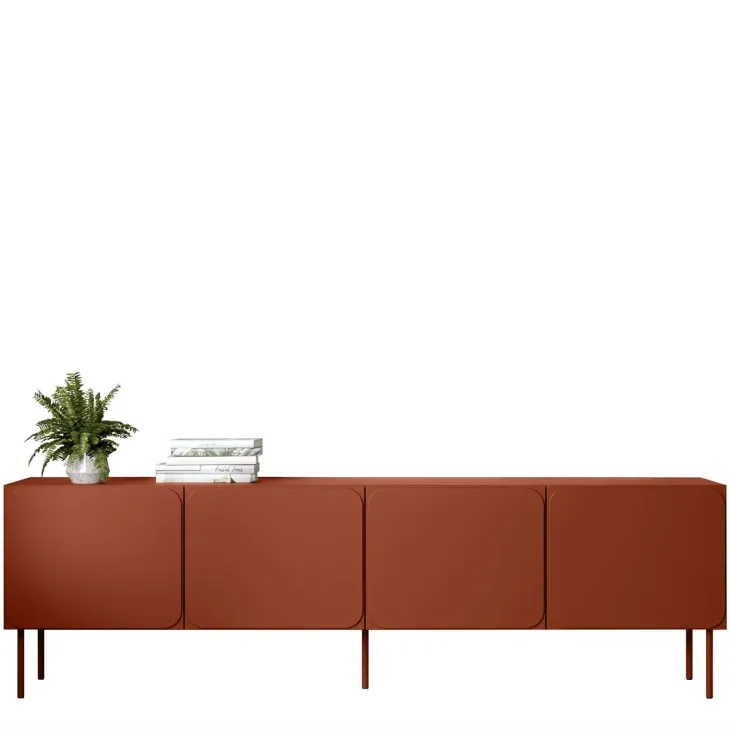 Mobile porta tv 200x61h cm 4 ante rosso mattone Maya