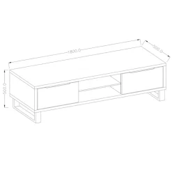Mobile porta TV 180x50h cm 2 ante soggiorno quercia nero Petra