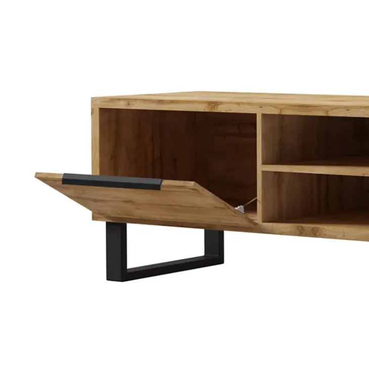 Mobile porta TV 180x50h cm 2 ante soggiorno quercia nero Petra