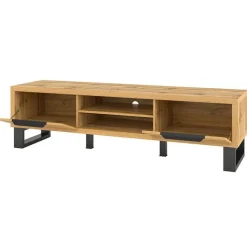 Mobile porta TV 180x50h cm 2 ante soggiorno quercia nero Petra
