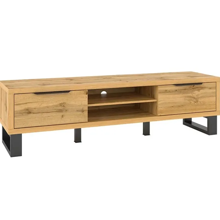 Mobile porta TV 180x50h cm 2 ante soggiorno quercia nero Petra