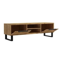 Mobile porta TV 180x50h cm 2 ante soggiorno quercia nero Petra