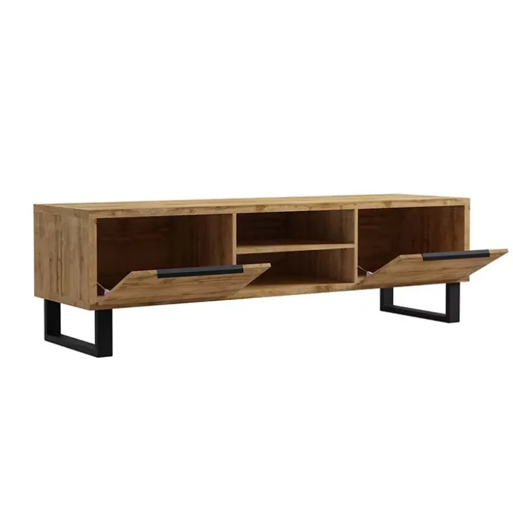 Mobile porta TV 180x50h cm 2 ante soggiorno quercia nero Petra