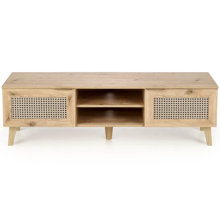 Mobile porta tv 150x45h cm 2 ante 2 vani a giorno moderno rovere Sombra