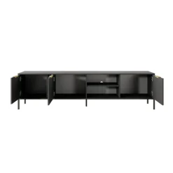 Mobile porta TV 203x53h cm 3 ante 2 vani moderno antracite Nebula