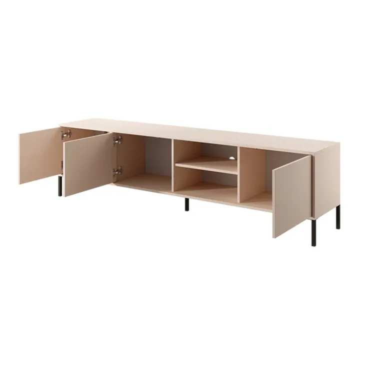 Mobile porta TV 203x54h cm 3 ante 2 vani moderno beige Melly