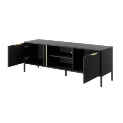 Mobile porta TV 153x53h cm 2 ante 2 vani moderno antracite Nebula