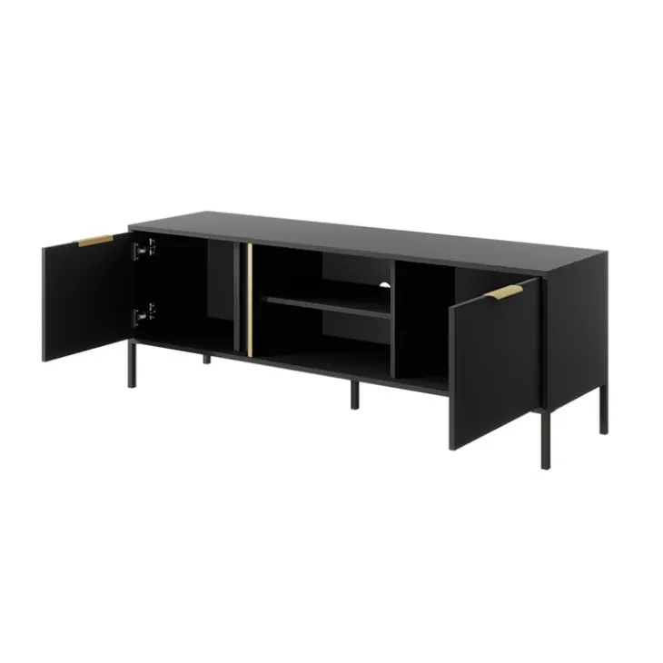 Mobile porta TV 153x53h cm 2 ante 2 vani moderno antracite Nebula
