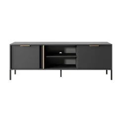 Mobile porta TV 153x53h cm 2 ante 2 vani moderno antracite Nebula