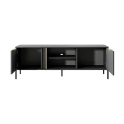 Mobile porta TV 153x53h cm 2 ante 2 vani moderno antracite Nebula