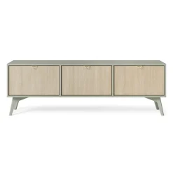 Mobile porta TV 158x52h cm 3 ante verde salvia rovere Myrta