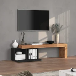 Mobile porta tv 210x51h cm antracite rovere Block