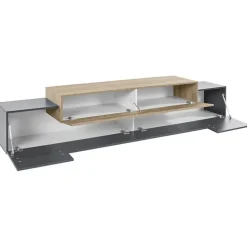 Mobile porta TV 240x52h cm antracite rovere Milos Gihome®