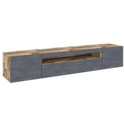 Mobile porta TV 200x37h cm antracite pero Light Big Gihome®