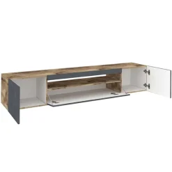 Mobile porta TV 200x37h cm antracite pero Light Big Gihome®