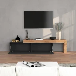 Mobile porta tv 230x51h cm antracite rovere Block
